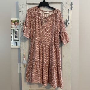 Lizard Thicket North End dress cream and pink